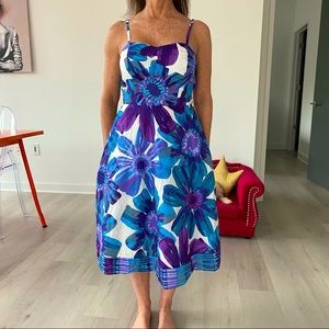 ❤️ New Directions Floral A Line Midi Dress